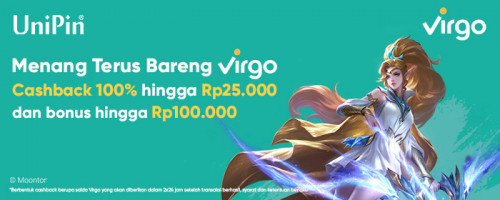 PROMO – Rayakan 12.12 bareng Virgo di UniPin dan Dapatkan Cashback 100%!
